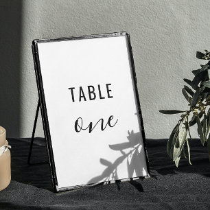 Modern enkel ren minimalistisk typografi bröllop bordsnummer