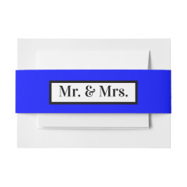 Modern enkel retro Blue Mr + Mrs. Band För Inbjudningskort