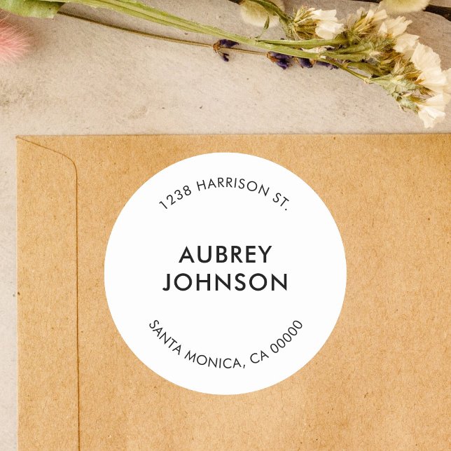 Modern enkel Returadress Runt Klistermärke (Skapare uppladdad)