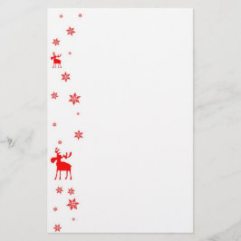 Modern enkel röd älgsnöflingor brevpapper