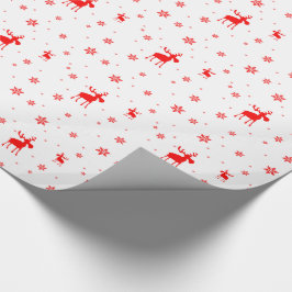 Modern enkel röd älgsnöflingor presentpapper