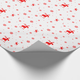 Modern enkel röd älgsnöflingor presentpapper