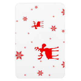 Modern enkel röd moose Snöflingor Magnet