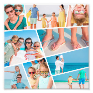 Modern enkel Roligt Anpassningsbar 9 Bilder Collag Fototryck