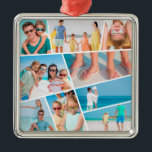 Modern enkel Roligt Anpassningsbar 9 Bilder Collag Julgransprydnad Metall<br><div class="desc">Lägg till nio (9) anpassningsbar foton av din familj och dina vänner och året. Lägg till foton och om det behövs avmaskera bildgruppen och ram,  justera bilden mot ram och klicka sedan på masken.</div>