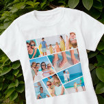 Modern enkel Roligt Anpassningsbar 9 Bilder Collag T Shirt<br><div class="desc">Lägg till nio (9) anpassningsbar foton av din familj och dina vänner och året. Lägg till foton och om det behövs avmaskera bildgruppen och ram,  justera bilden mot ram och klicka sedan på masken.</div>