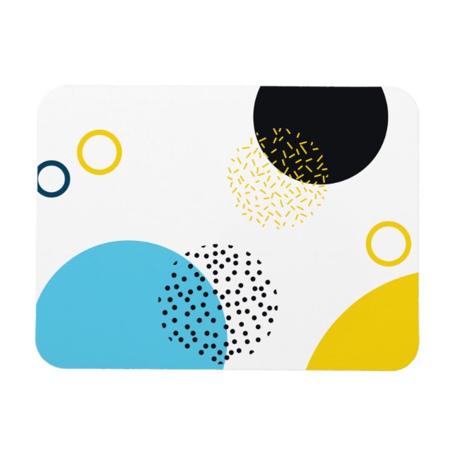 Modern, enkel, roligt, Memphis stil-geometrisk kon Magnet (Horisontell)