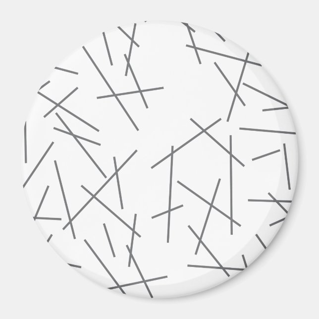 Modern, enkel, rörig bildlinje mönster magnet (Framsidan)