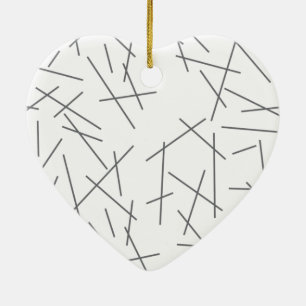 Modern, enkel, rörig, trendig grafisk linje mönste julgransprydnad keramik