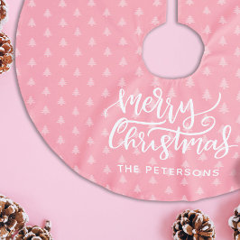 Modern enkel Rosa God jul Namn Julgransmatta Borstad Polyester