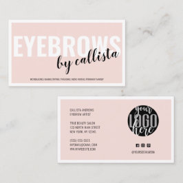 Modern enkel Rosa Gräns Logotyp Eyebrow Visitkort