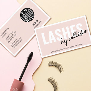 Modern enkel  Rosa Gräns Logotyp Lash Artist Visitkort