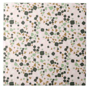 Modern Enkel Rosa Grönten Terrazzo Tile Kakelplatta