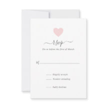 Modern enkel Rosa Heart Bröllop