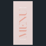 Modern enkel Rosa Kant Bröllop Menu Meny<br><div class="desc">Menu i Bröllop i ljusa rosa färg kommer att vara underbar för det moderna Bröllop. Den har fet brev på kortets framsida. Menyn är dubbelsidig och har redigerbar lista över diskar på baksidan. Du kan anpassa den här menyn med namn och datumet för händelsen. Du kan också ändra bakgrund färg,...</div>