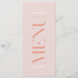 Modern enkel Rosa Kant Bröllop Menu Meny