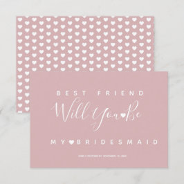 Modern Enkel Rosa och Hjärtan Brudtärna RSVP Inbjudningar