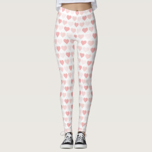 Modern enkel Rosa Peach Hearts Leggings