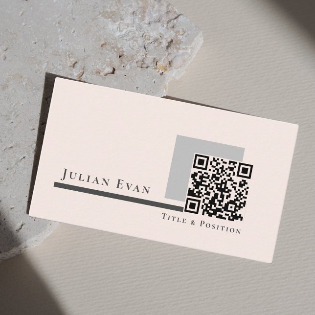 Modern enkel  Rosa QR-kod Visitkort (Skapare uppladdad)