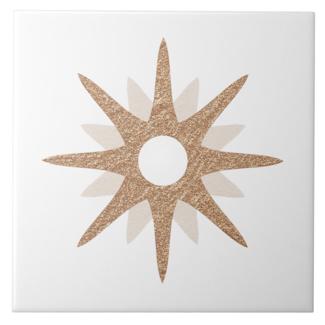 Modern enkel Rosa-starst i mitten av århundradet | Kakelplatta (Framsidan)