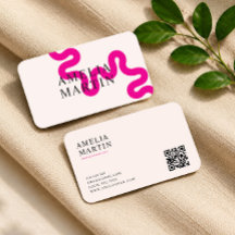 modern enkel rosa touch företags kort