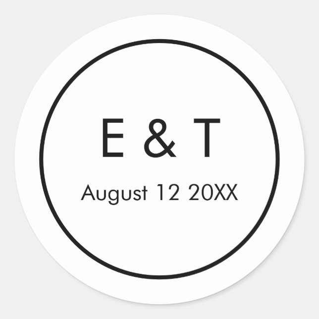 Modern enkel runt klistermärke (Framsida)