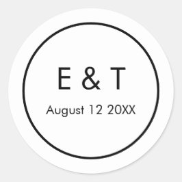 Modern enkel runt klistermärke