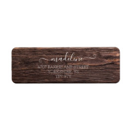 Modern enkel Rustic Script-Personlig Adress Returadress Etikett