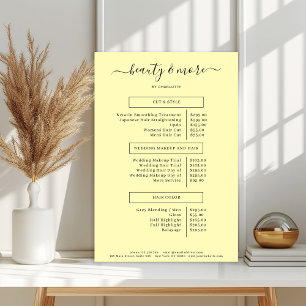 Modern Enkel Salong Prislista   Poster