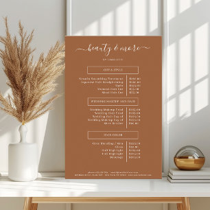 Modern Enkel Salong Prislista Poster
