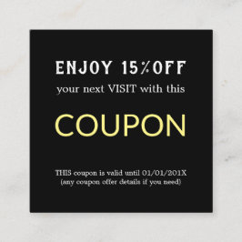 Modern enkel salonrabatt rabattkort