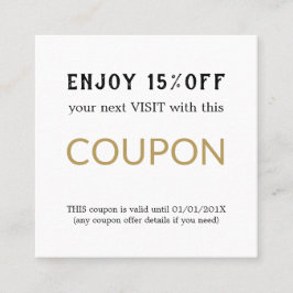 Modern enkel salonrabatt rabattkort