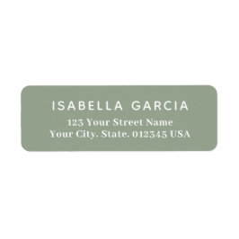 Modern Enkel Salvia Grön Returadress Etikett