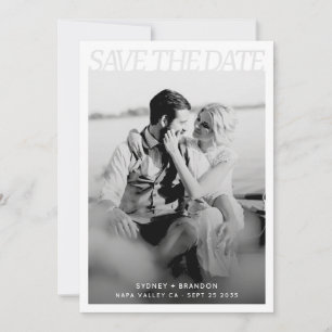Modern Enkel Save the Date 2 Foto Bröllop Spara Datumet