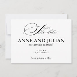 Modern enkel Save the date-kort med bakre foto