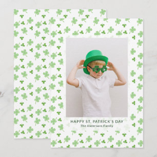 Modern Enkel Shamrock St. Patrick's Day Foto  Julkort