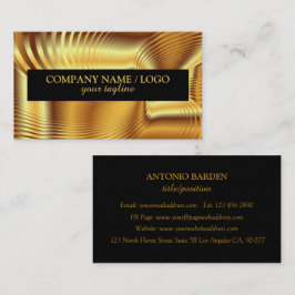 Modern enkel Shine Metallic Guld och Black Visitkort