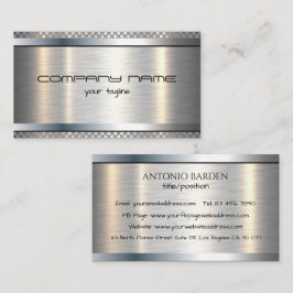Modern enkel Shine Metallic Silver och Black Visitkort