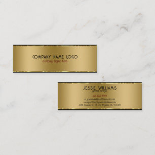 Modern enkel shiny Metallic Guld och Black Mini Visitkort
