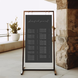 Modern enkel sittplatsplan för Elegant bröllop Poster