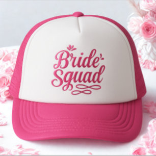 Modern Enkel Sjungande Brud Brudklubb Rosa Text Keps