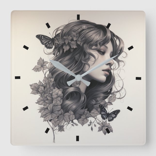 Modern enkel Skapa din egen ruta Fyrkantig Klocka (Framsida)