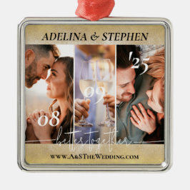 Modern enkel skript 3 Instagram för fotowebbplats Julgransprydnad Metall