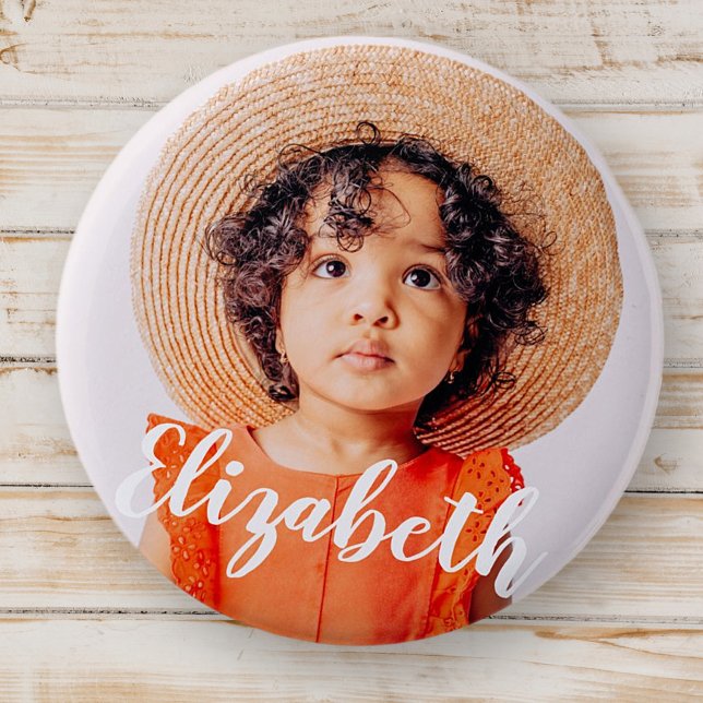 Modern enkel skript Lägg till ditt namn och foto Knapp (Skapare uppladdad)