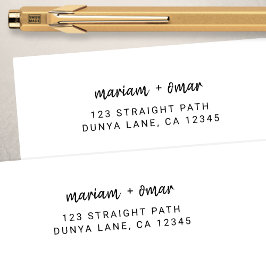 Modern enkel skript Namn Bröllop Returadress Etikett