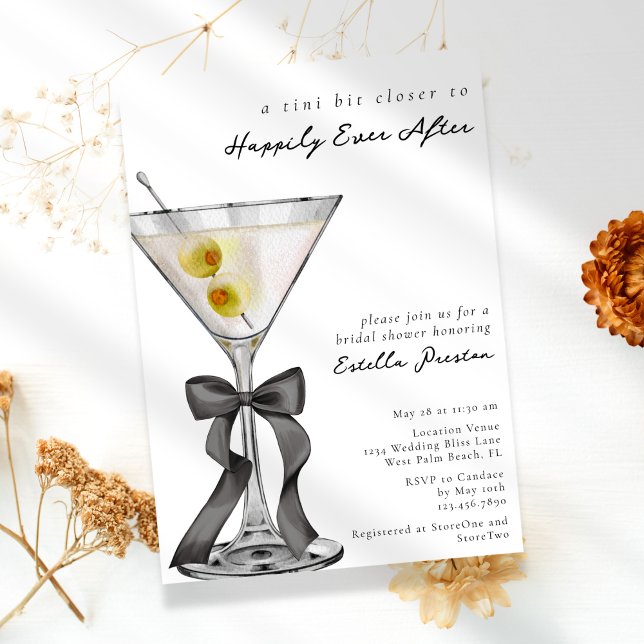 Modern Enkel Smutsig Martini Cocktail Bröllopsdusc Inbjudningar (Skapare uppladdad)