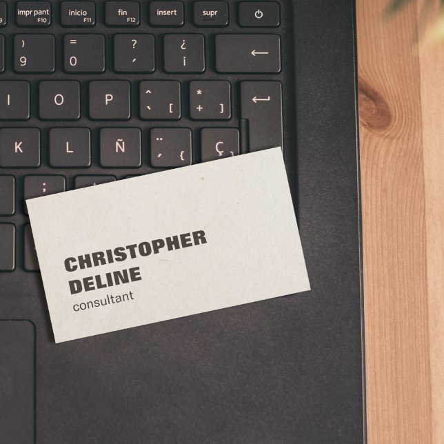 Modern enkel Snyggt Papper Brown Consultant Visitkort (Skapare uppladdad)