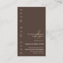 Modern enkel Spara datum-Land Brown Visitkort