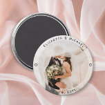 Modern, enkel stolpe och favoritbild för Groom Pho Magnet<br><div class="desc">Modern enkel gradering och Groom Photo Wedding-favoritmagnet</div>