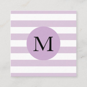 Modern enkel, stripe Monogram Fyrkantigt Visitkort